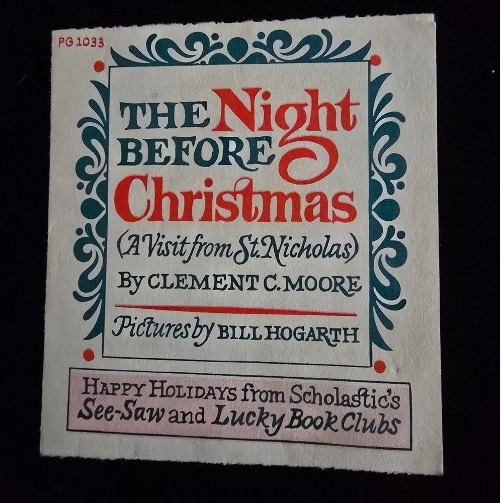 Scholastic The Night Before Christmas Bill Hogarth Vintage Accordion Book PG1033